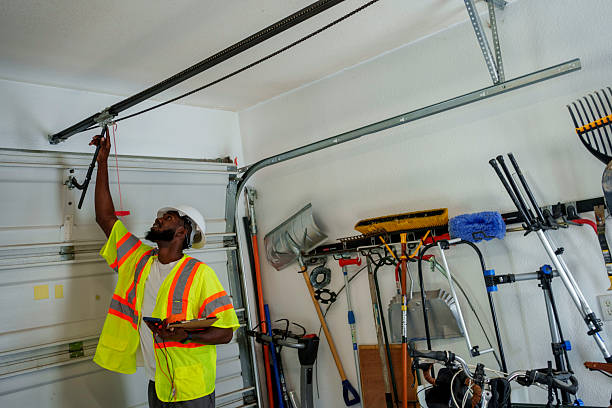 Professional Garage Door Panel Replacement technician working in Shadeland, IN